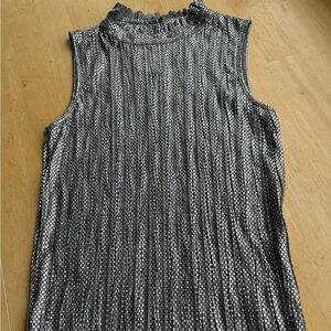 Carolina Belle Mock Neck Metallic Shirt